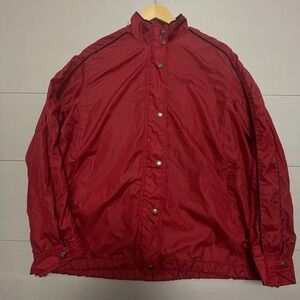 Vtg Lauren Ralph‎ Lauren Women M Red Nylon Jacket Made Korea Y2K Windbreaker 90s